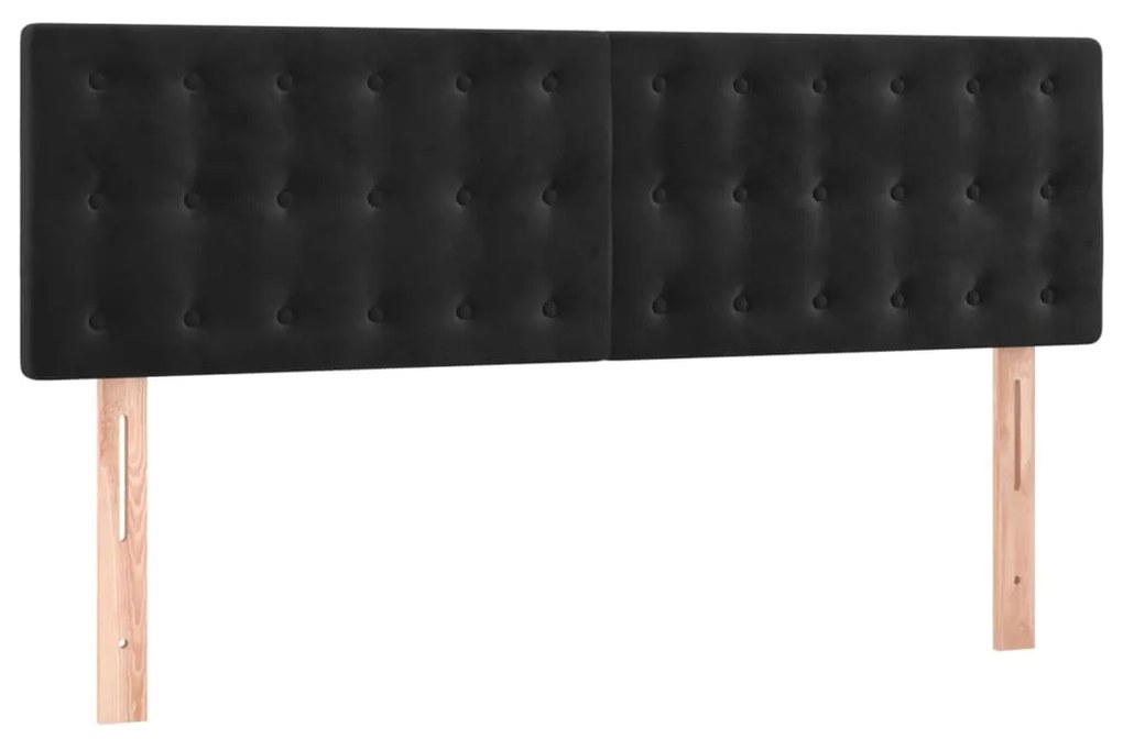 Cama com molas/colchão 140x190 cm veludo preto