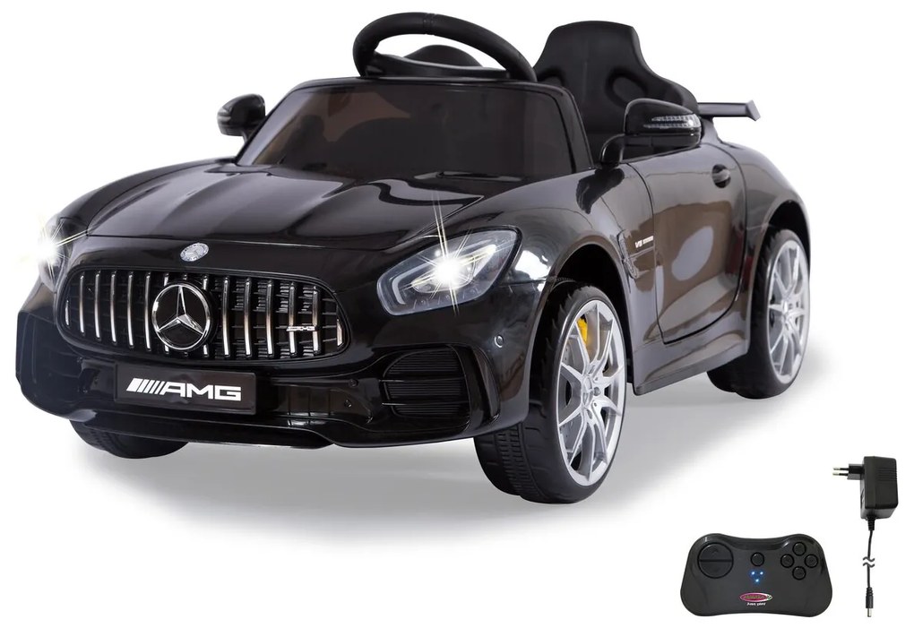 Carro elétrico infantil Bateria 12V Mercedes-Benz AMG GT R Controlo remoto 2,4GHz Preto