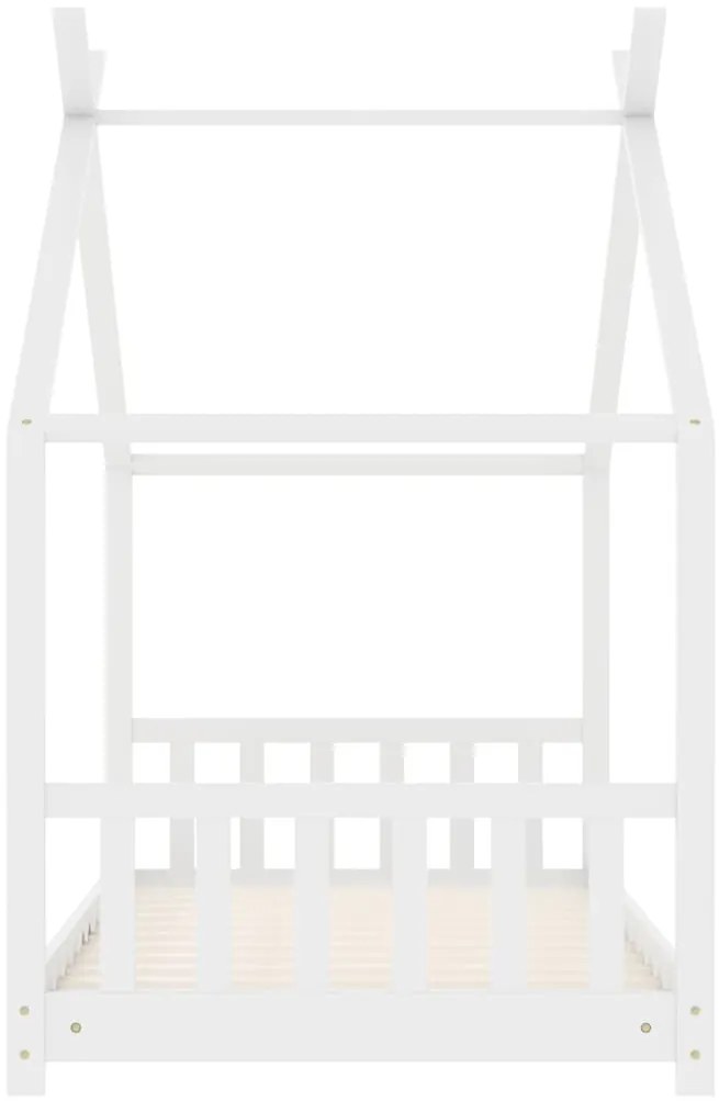Estrutura de cama para crianças 70x140 cm pinho maciço branco