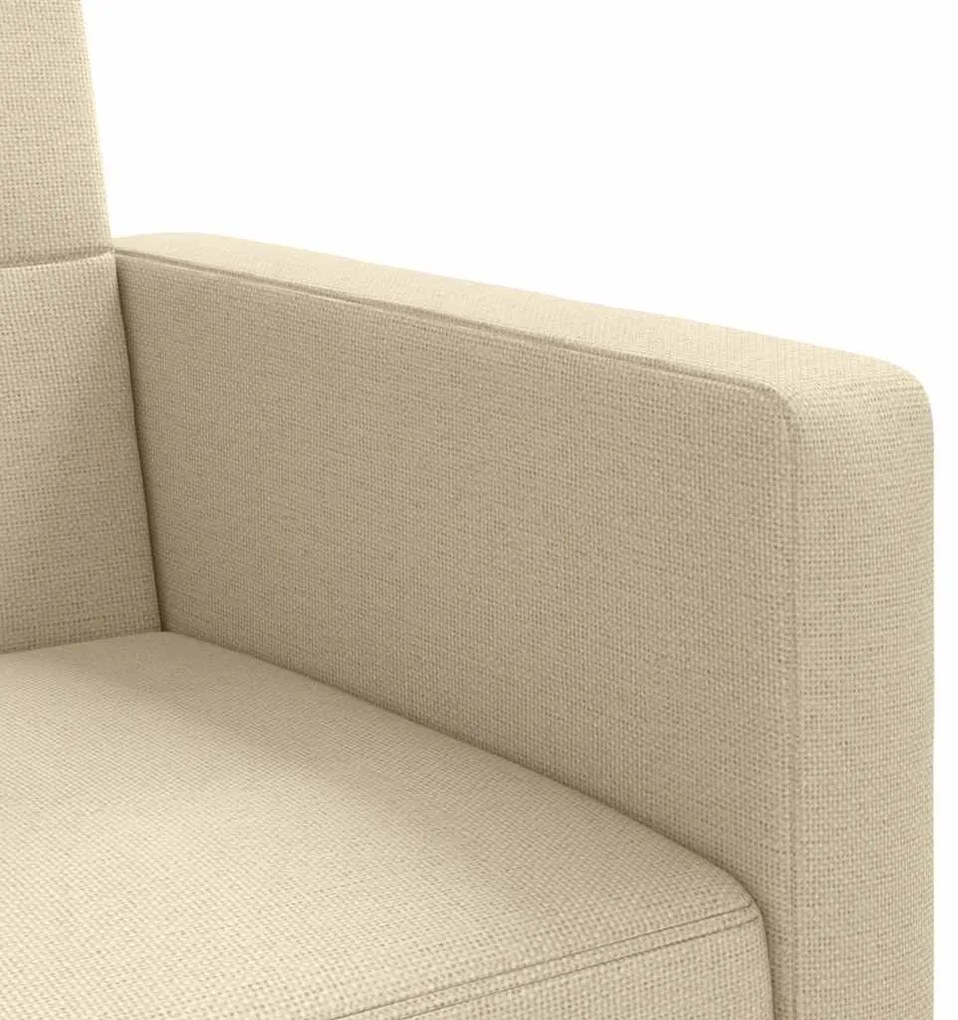 Sofá-cama com almofadões tecido cor creme