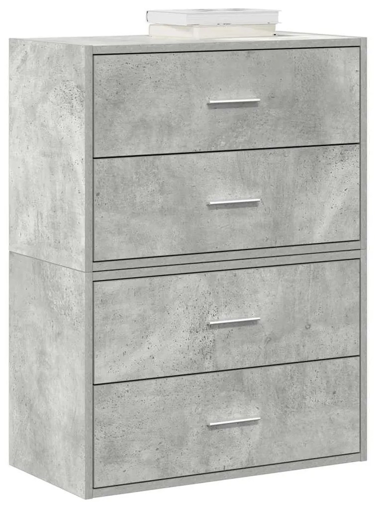 Armários com 2 gavetas 2 pcs 60x31x40 cm cinzento betão