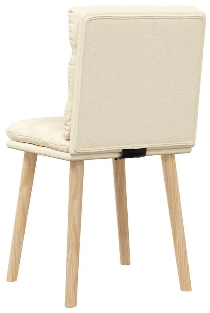 Cadeiras de jantar 2 pcs tecido cor creme