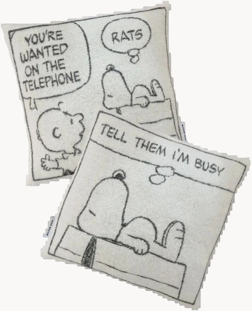 Capas de almofada decorativas em lã Peanuts, conjunto de 2