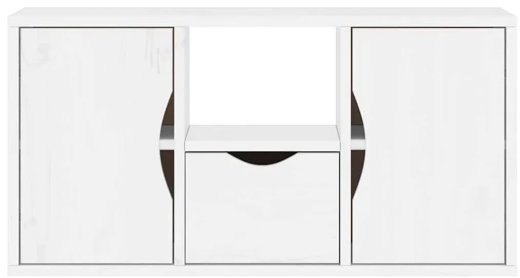 Armário para TV com gaveta ODDA Madeira maciça de pinho branco