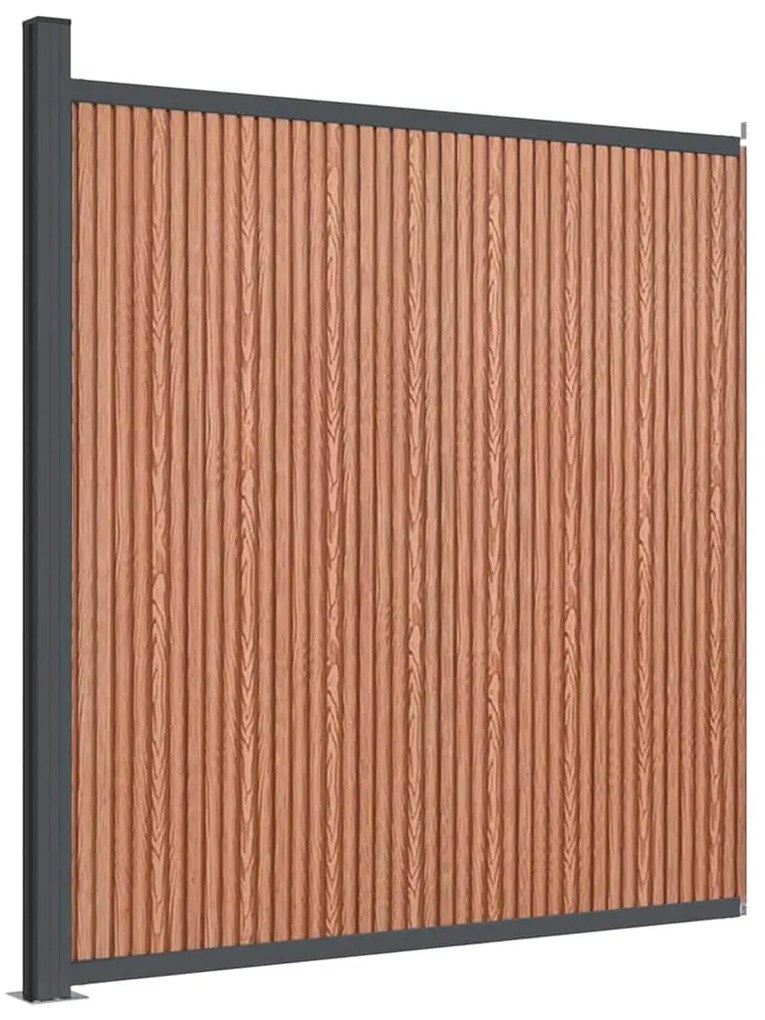 Painel de vedação WPC 173x186 cm castanho