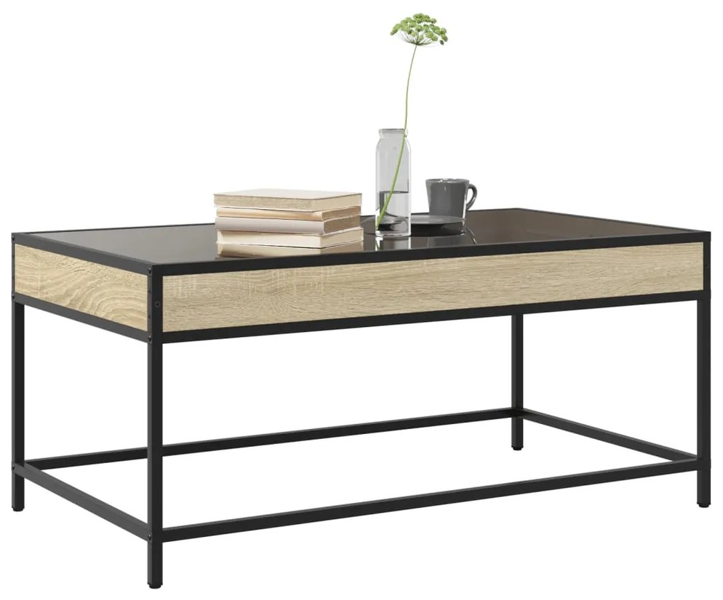 Mesa de centro luzes LED Infinity 90x50x41 cm carvalho sonoma