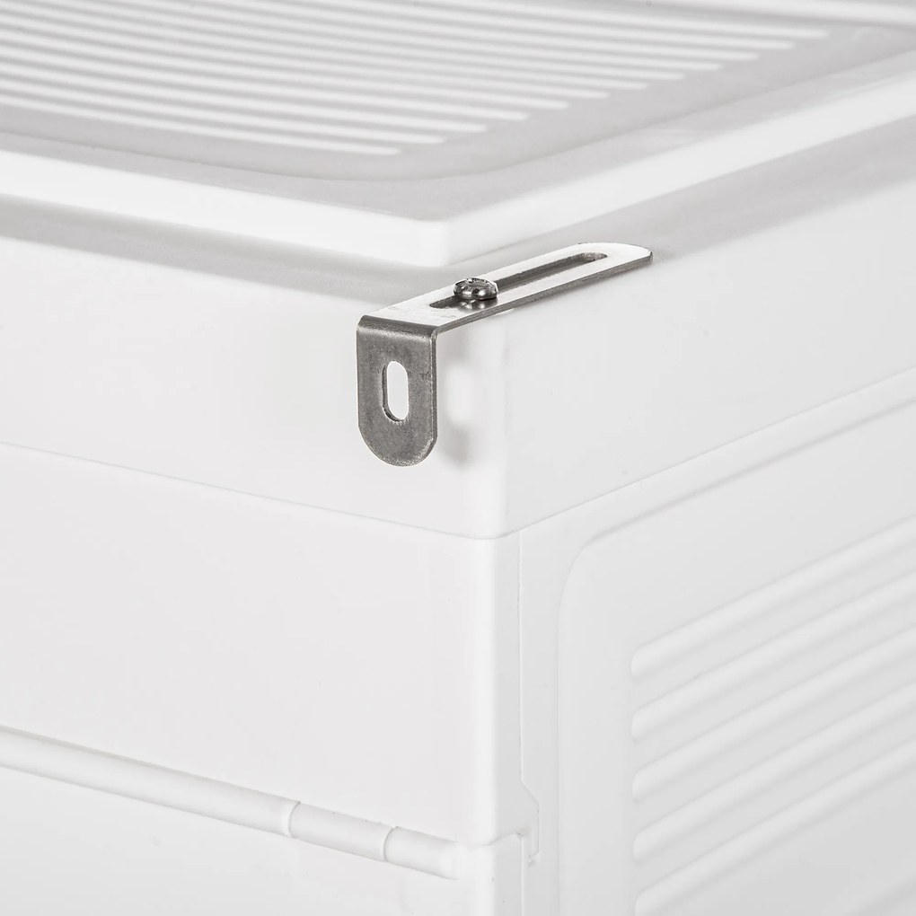 Armário de Roupas Dobrável Armário Portátil com 4 Portas Magnéticas 5 Prateleiras de Armazenamento e 1 Barra para Pendurar para Dormitório Corredor 69