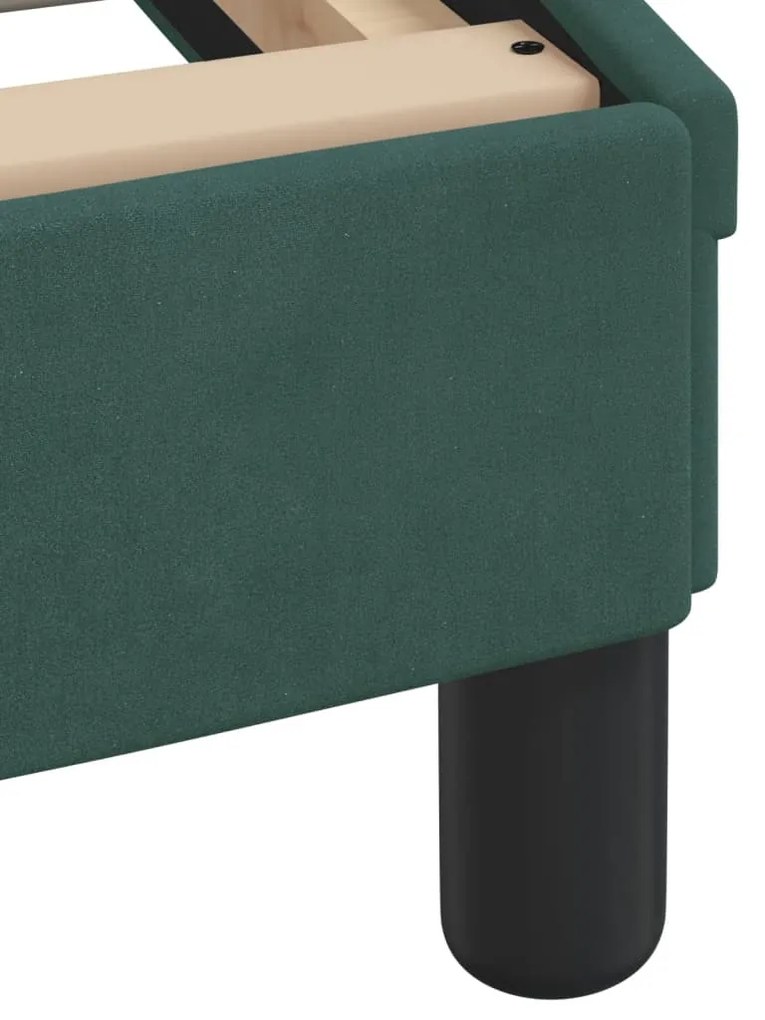 Estrutura de cama sem colchão 140x200 cm veludo verde-escuro