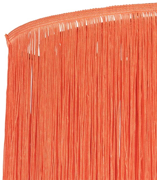 Candeeiro de teto oriental dourado com abajur rosa franjas - Franxa Oriental
