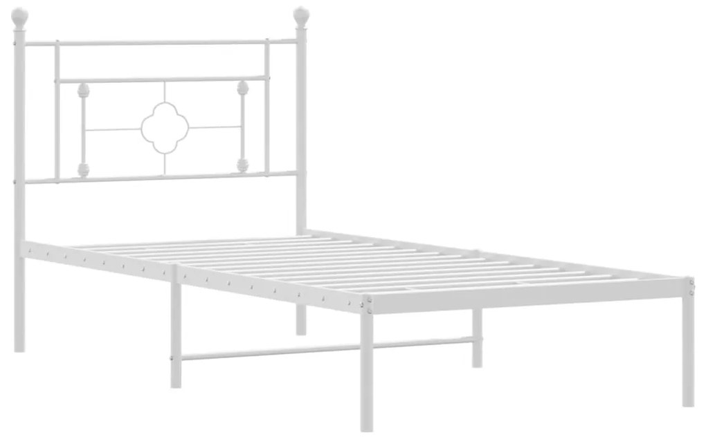 Estrutura de cama com cabeceira 90x200 cm metal branco