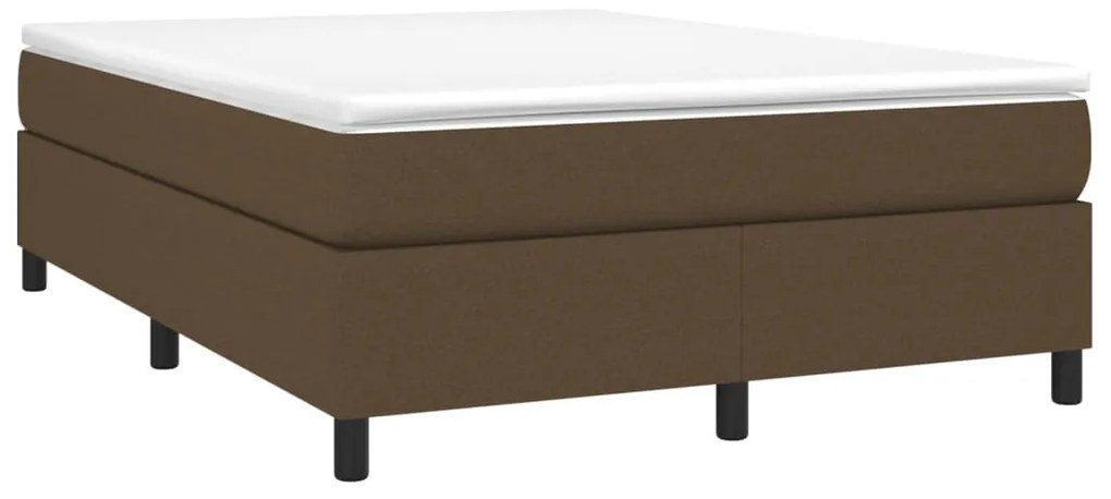 Estrutura de cama sem colchão 140x200 cm tecido castanho-escuro