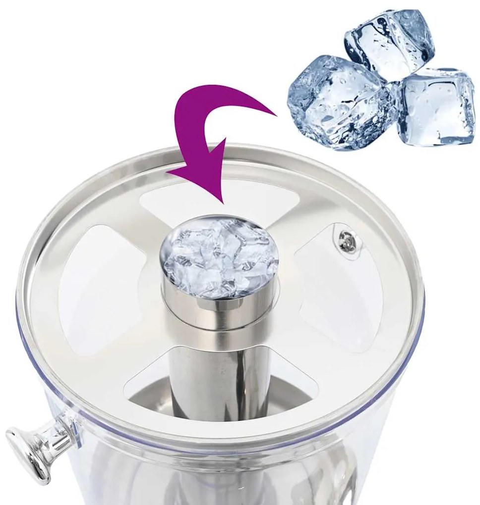 Dispensador triplo de sumo aço inoxidável 3 x 8 L