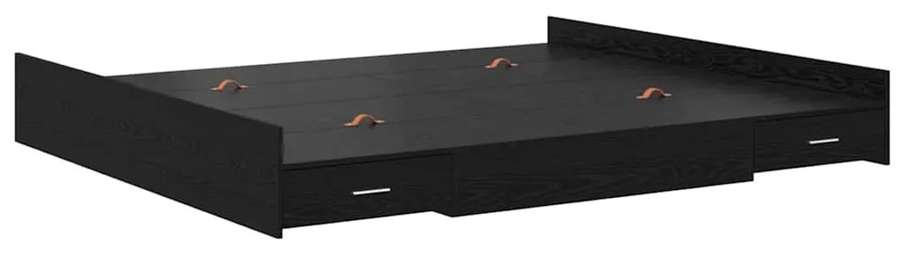 Estrado de cama com arrumação Carvalho preto 180 x 200 cm