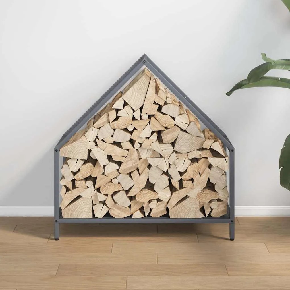 Suporte para lenha 60x25x60 cm aço laminado a frio antracite