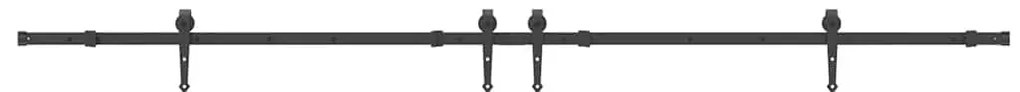 Kit de ferragens para porta deslizante 305 cm aço preto
