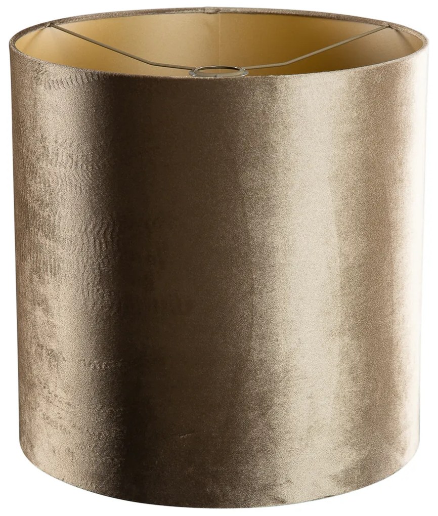 Abajur de Veludo Bronze com Interior Dourado 40/40/40
