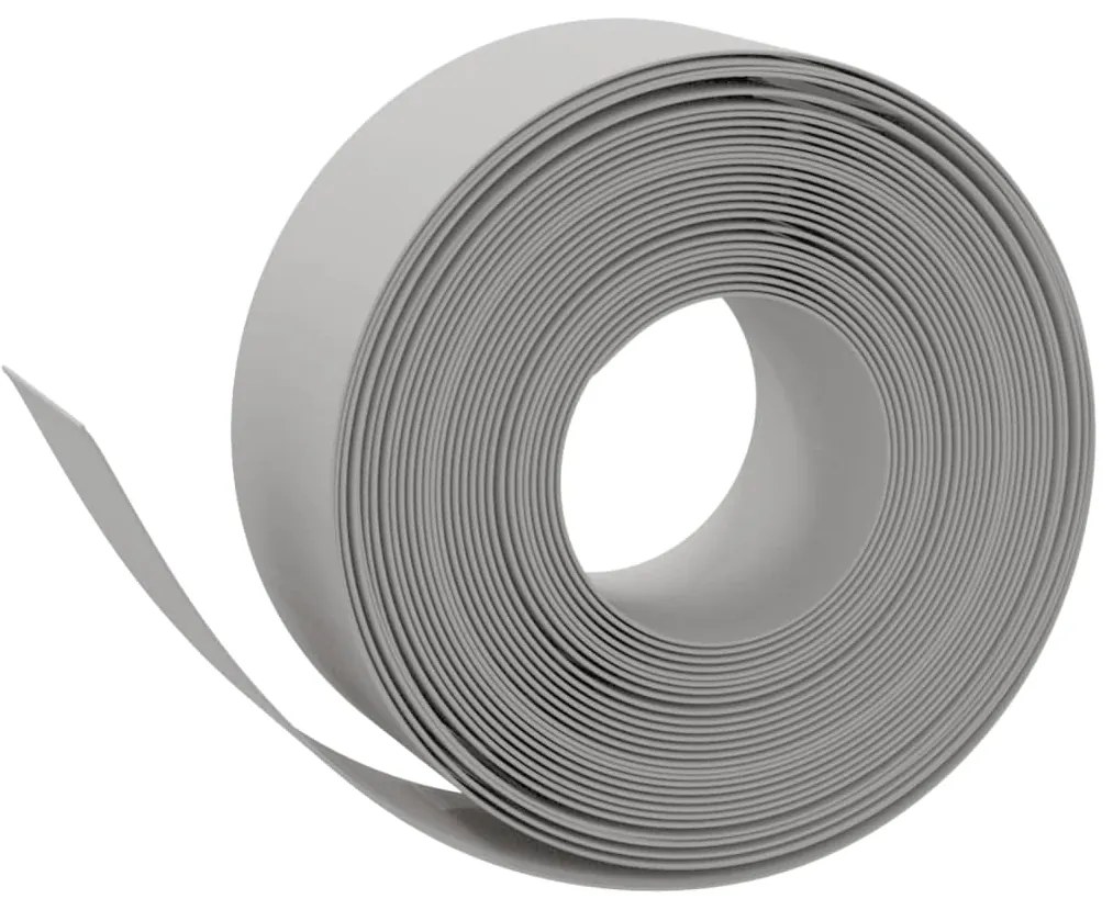 Bordas de jardim 3 pcs 10 m 20 cm polietileno cinzento