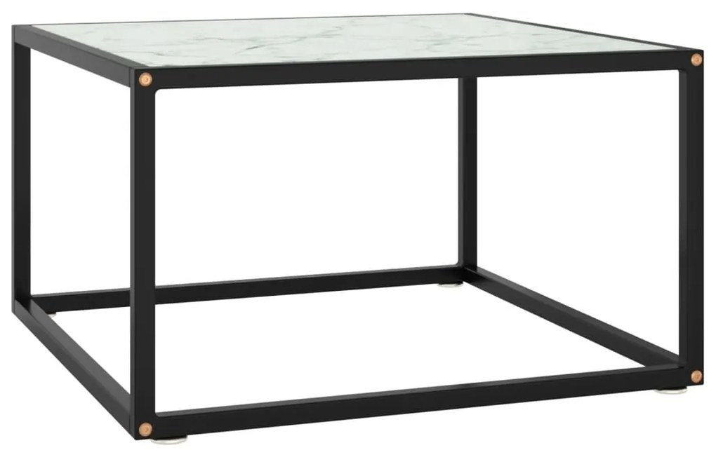vidaXL Mesa de centro 60x60x35 cm vidro mármore branco
