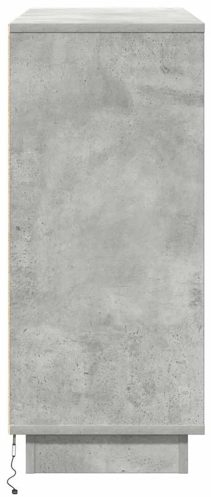 Buffet com LED Cinza Concreto 90x32x75 cm Madeira engenheirada
