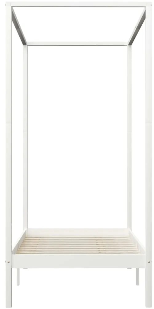 Estrutura de cama com toldo 100x200 cm pinho maciço branco