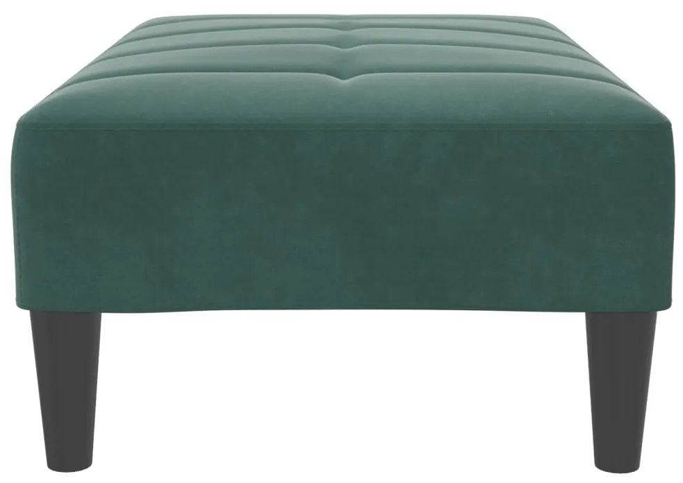 Apoio de pés 77x55x31 cm veludo verde-escuro