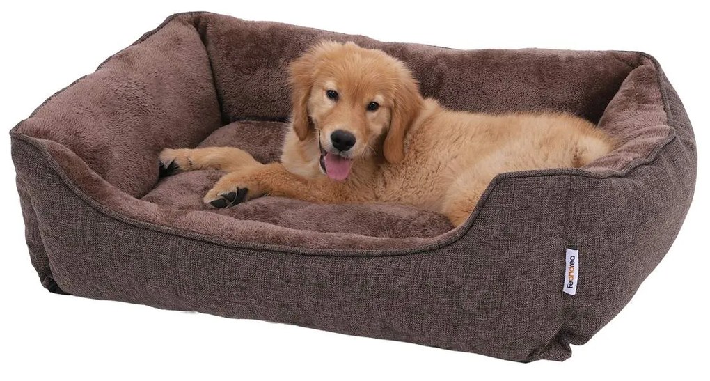 Cama lavável para cães 90 x 25 x 75 cm castanha