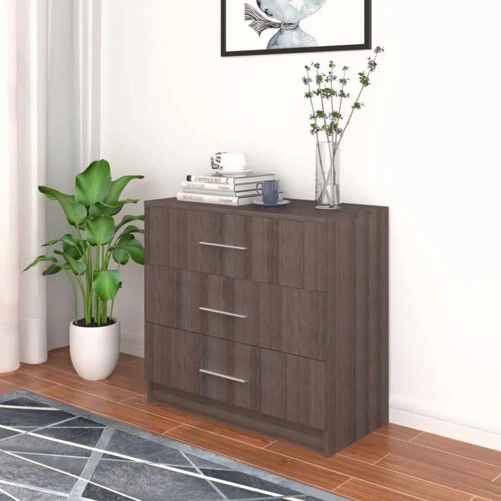 vidaXL Cómoda 71x35x68 cm contraplacado cor carvalho sonoma cinzento