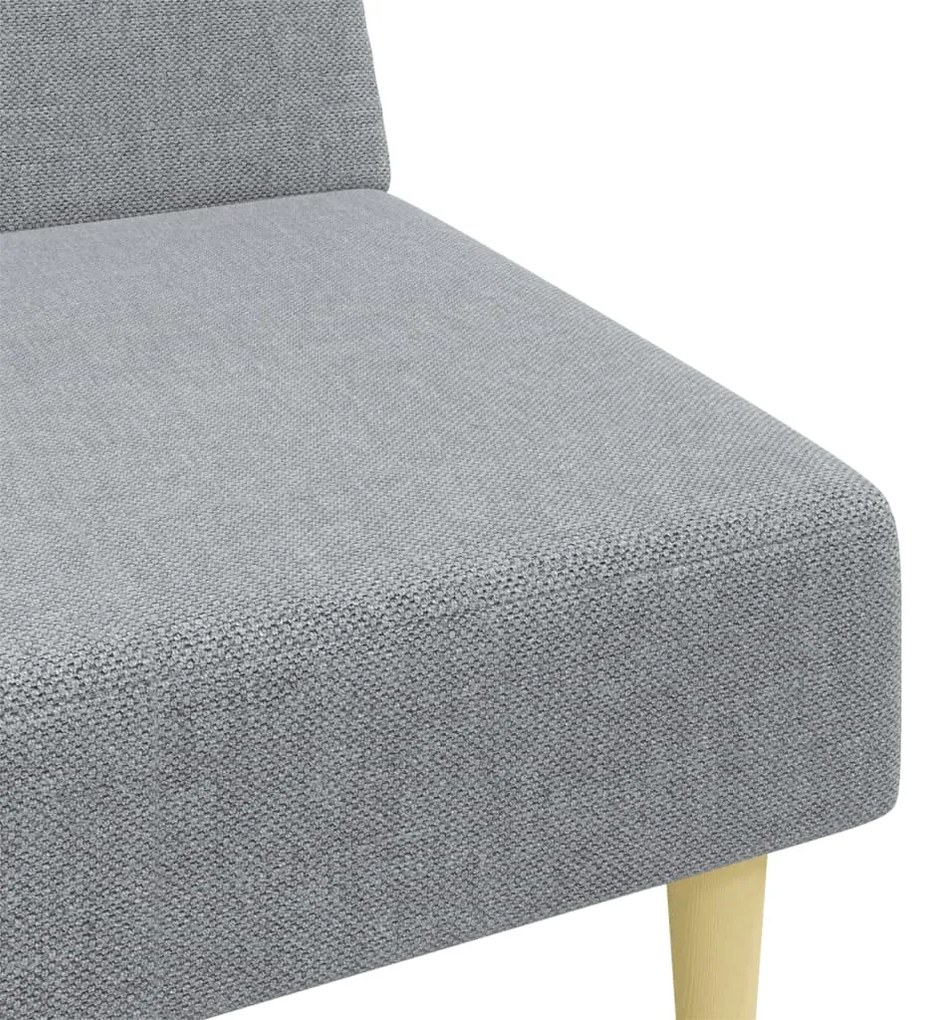 Sofá-cama de 2 lugares c/ apoio de pés tecido cinzento-claro