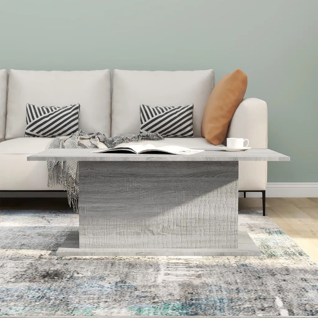 Mesa de centro 102x55,5x40 cm derivados de madeira cinza sonoma