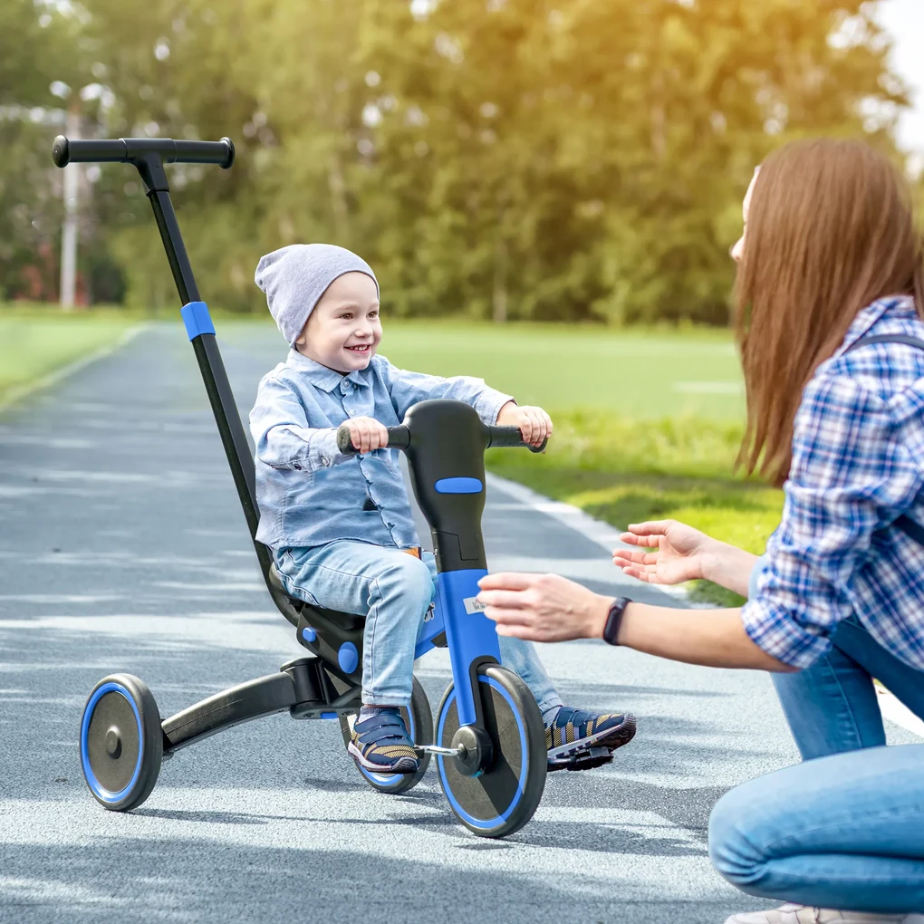 Triciclo Infantil 4 em 1 com Pedal Removível para Crianças de 2 a