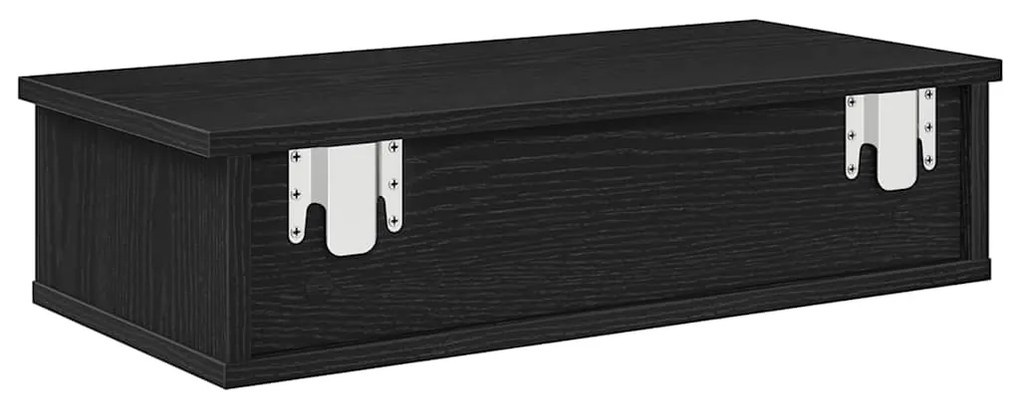 Prateleira parede c/ gavetas 60x28x15 cm deriv. madeira preto