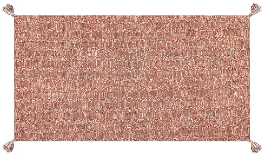 Tapete de algodão laranja 80 x 150 cm MUGLA Beliani