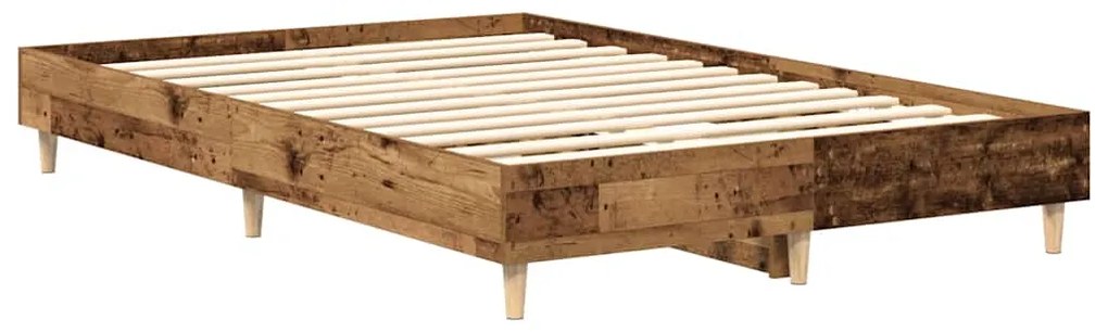 Estrutura de cama sem colchão 140x190 cm madeira velha
