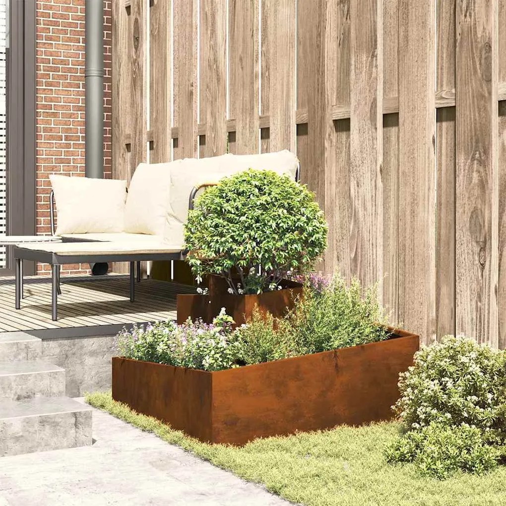 Plantadeira 80x80x50 cm Aço Resistente ao Tempo