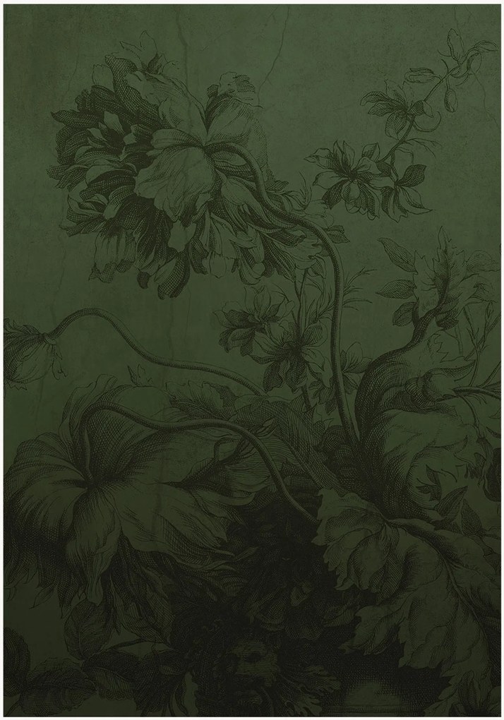Papel de parede Gradient Flowers Green