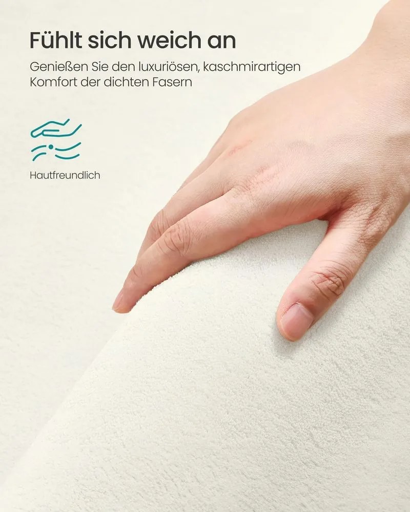 Tapete para sala de estar antiderrapante 160 x 230 cm Branco creme