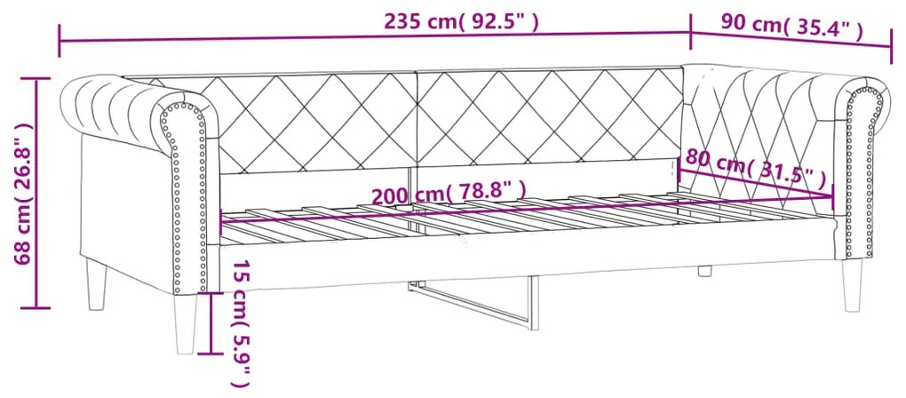 Sofá-cama 80x200 cm couro artificial branco