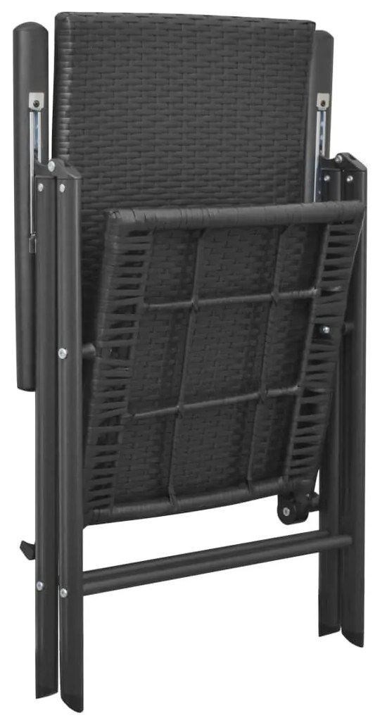 3 pcs conjunto de jantar para jardim preto