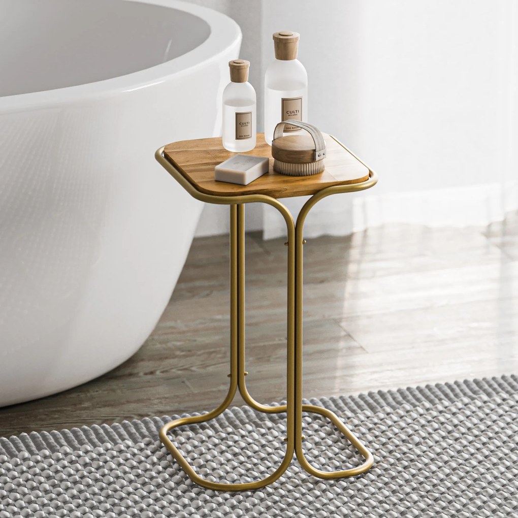 Mesa de Centro Shb-001-C – Dourado Natural – 30x52x30 cm | Tribo Home