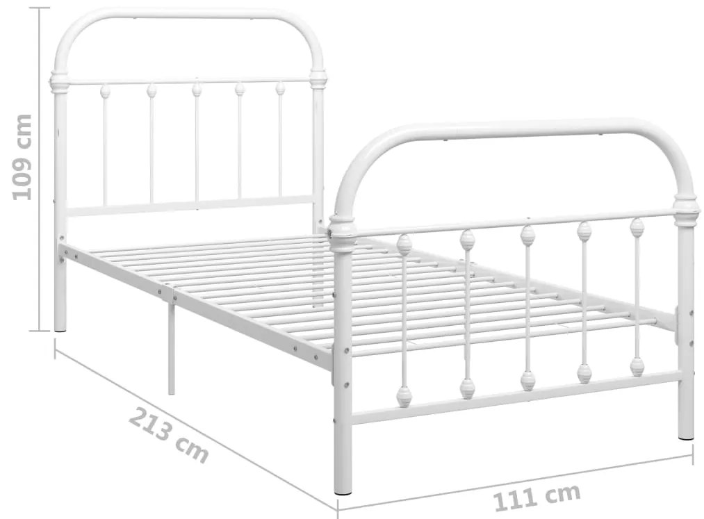Estrutura de cama 100x200 cm metal branco