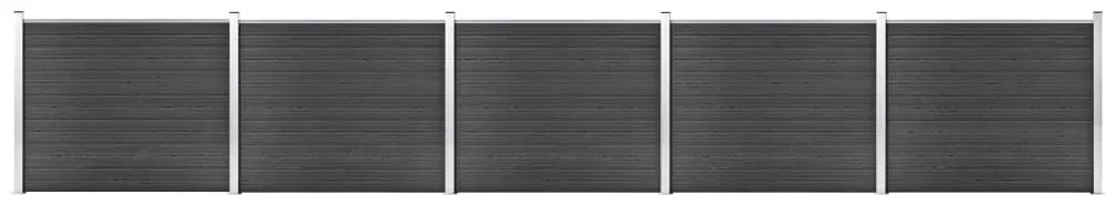 vidaXL Conjunto painel de cerca 872x146 cm WPC cinzento