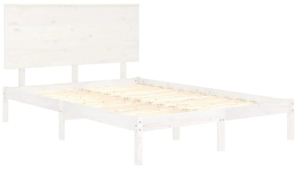 Estrutura de cama 120x200 cm pinho maciço branco