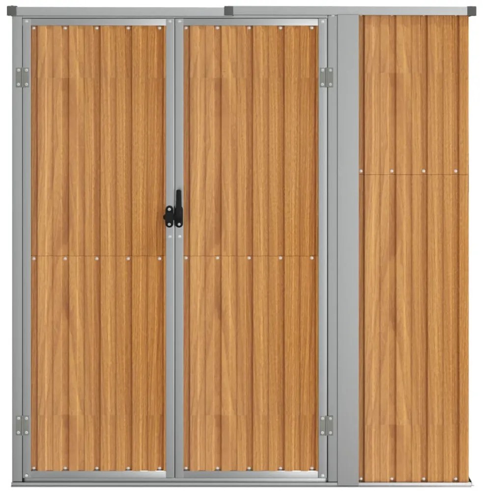 Abrigo p/ ferramentas jardim aço galvanizado castanho