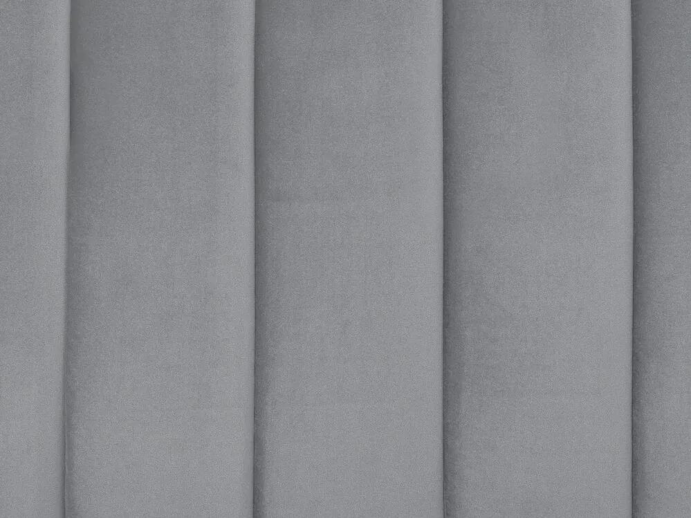 Cama de casal em veludo cinzento 180 x 200 cm MARVILLE Beliani