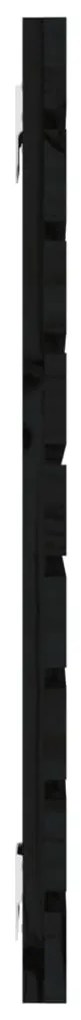 Cabeceira de parede 126x3x63 cm madeira de pinho maciça preto