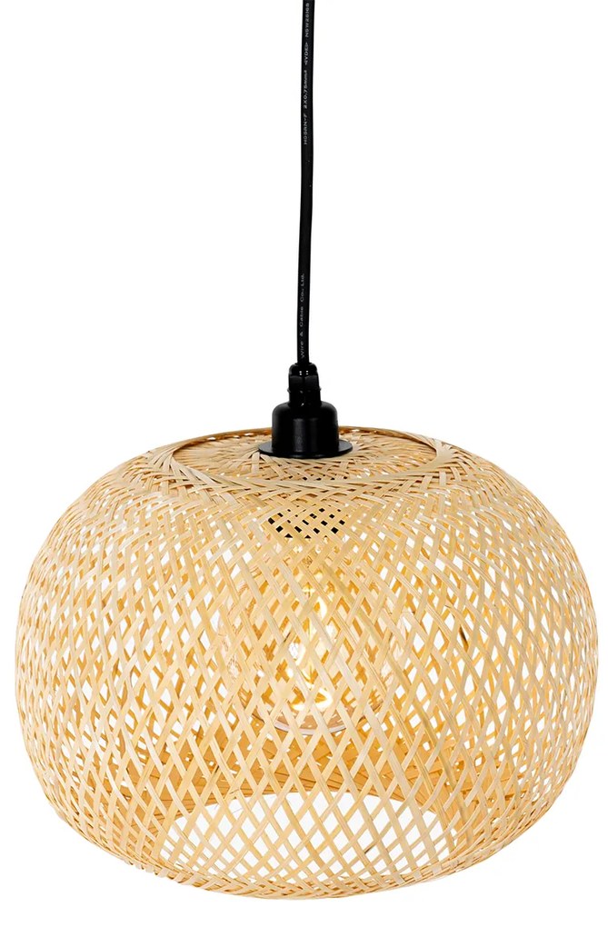 Candeeiro Suspenso Oriental de Exterior em Bambu 3 Luzes IP44 - Rafael