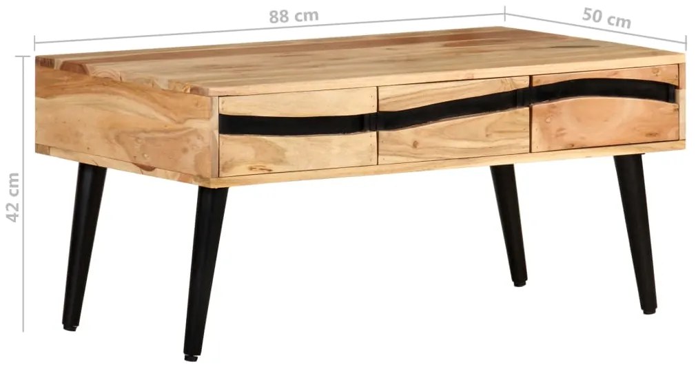 Mesa de centro 88x50x42 cm madeira de acácia maciça