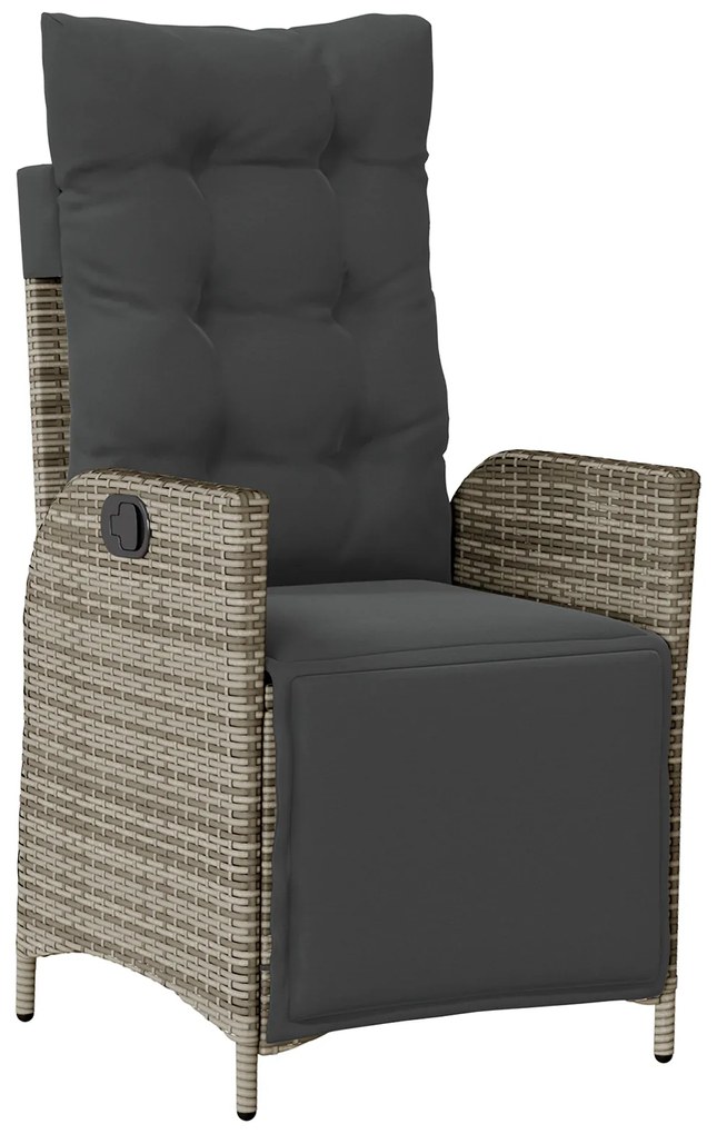 Conjunto de Jantar de Jardim 7 Peças Cinza Polyrattan