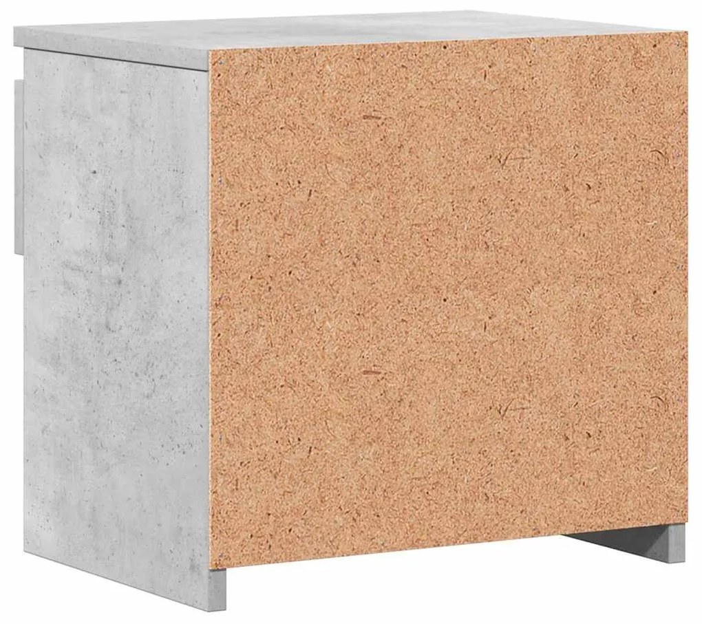 Mesa de cabeceira 40x30x39 cm contraplacado cinzento cimento