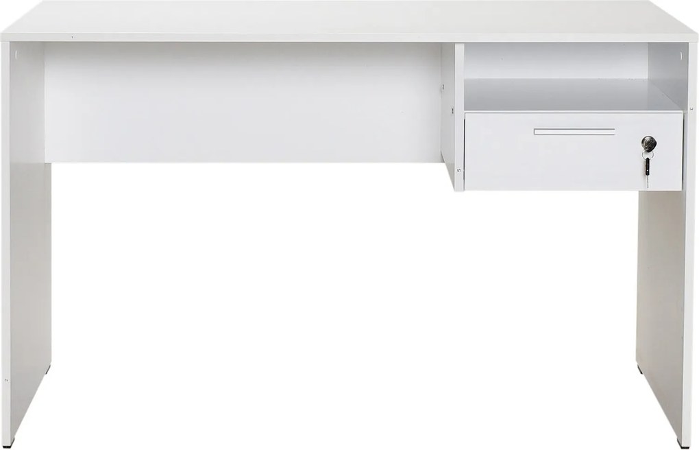 Secretária "Simple" com Gaveta - 120 x 75 x 60 cm - Branco - Design Mo